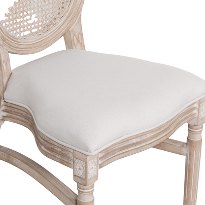 Louis Birch Wood Upholstered Dining Chair