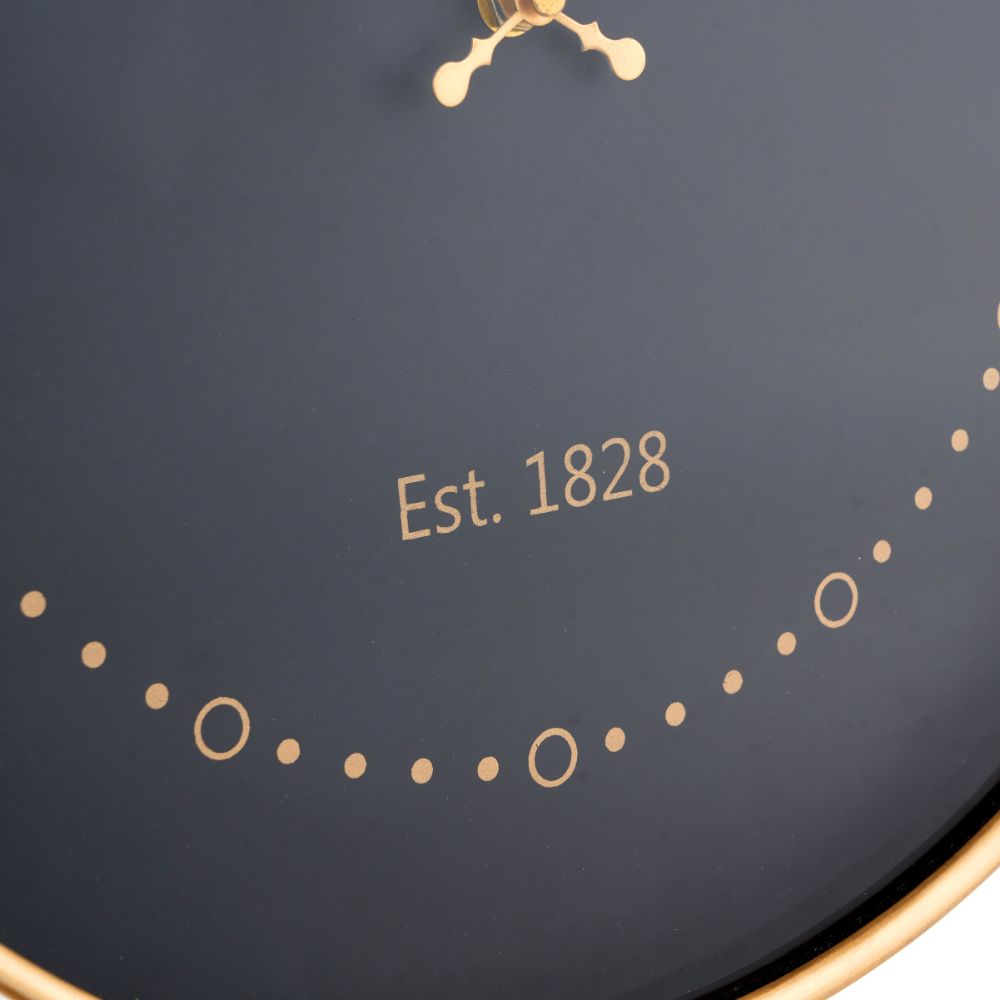 Metal Black Face and Antique Brass Wall Clock