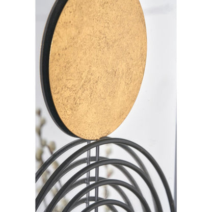 Mirrored Black and Gold Metal Wall Art (Set of 2)