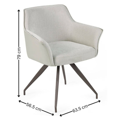 Noah Ivory Fabric Dining Chair