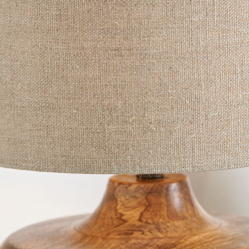 Alaric Mango Wood Antique Black Wash Table Lamp