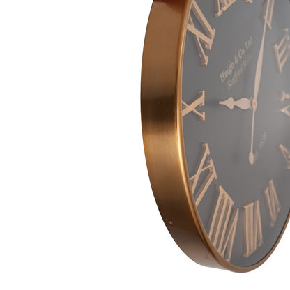 Metal Antique Gold and Black Wall Clock