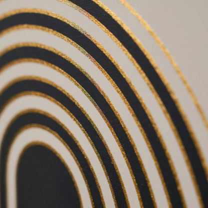 Art Deco Print with Linear Gold Detail and Black Frame