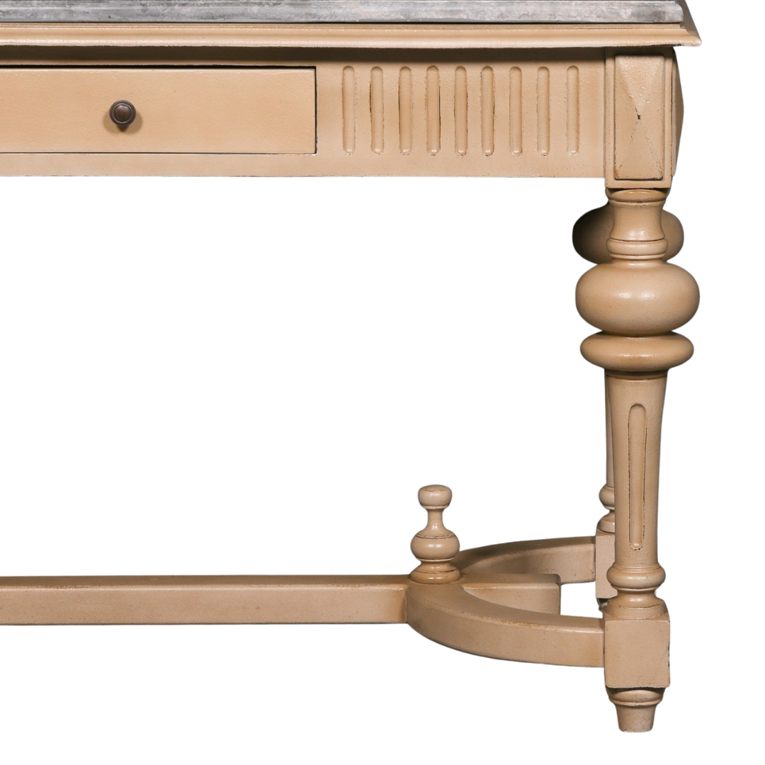 Arbouré Painted White Cedar Console Table with Stone Top