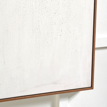 Abstract Canvas Natural and White with Natural Frame Large