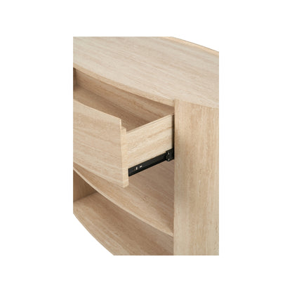 Tivoli Travertine Effect Veneer 1 Drawer Console Table