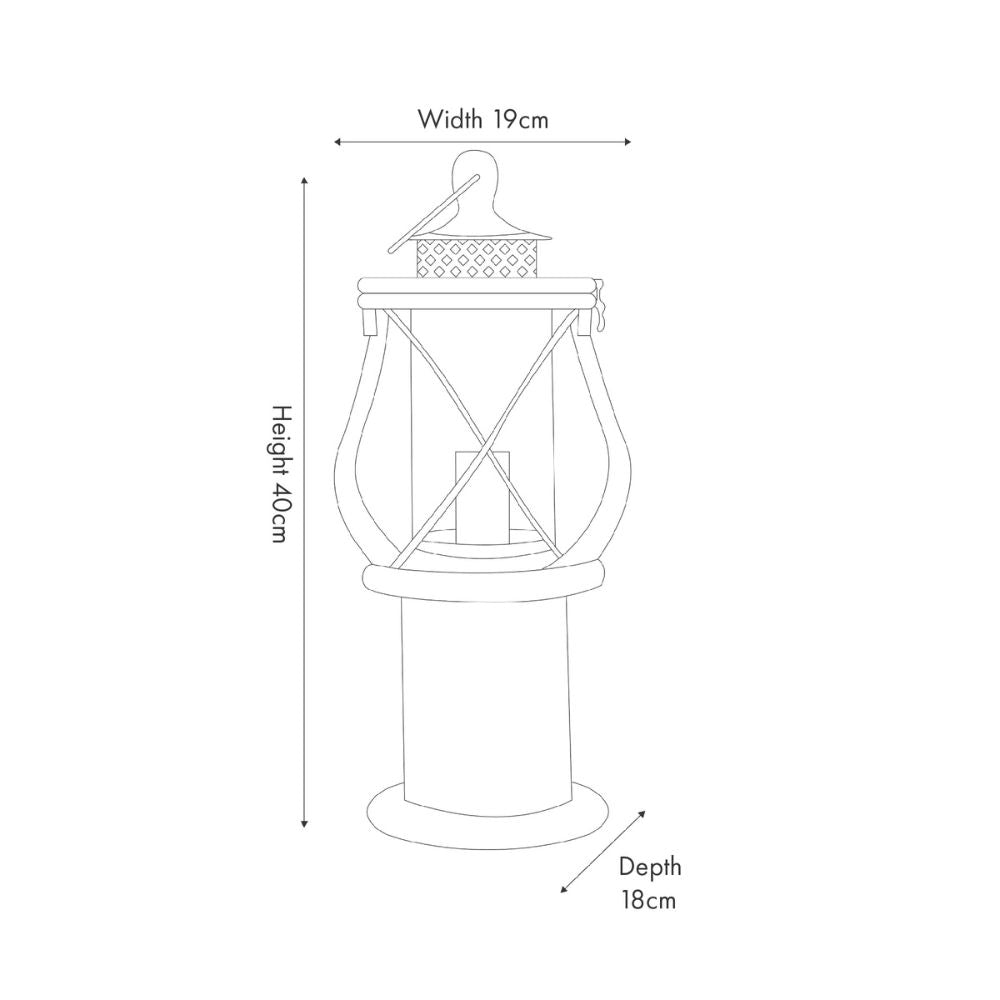 Gibson Pine Wood White Lantern Table Lamp