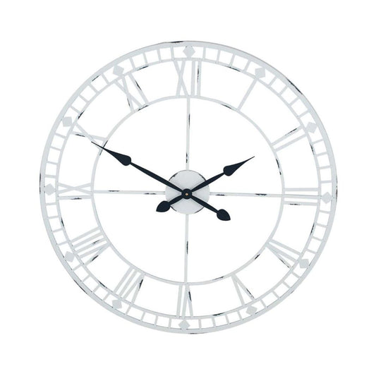 Metal Antique Grey Round Wall Clock Large