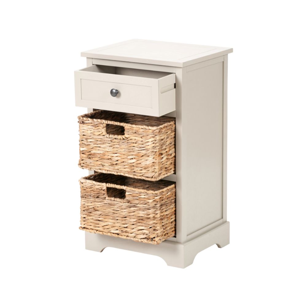Devonshire Pine Wood 1 Drawer 2 Basket Unit