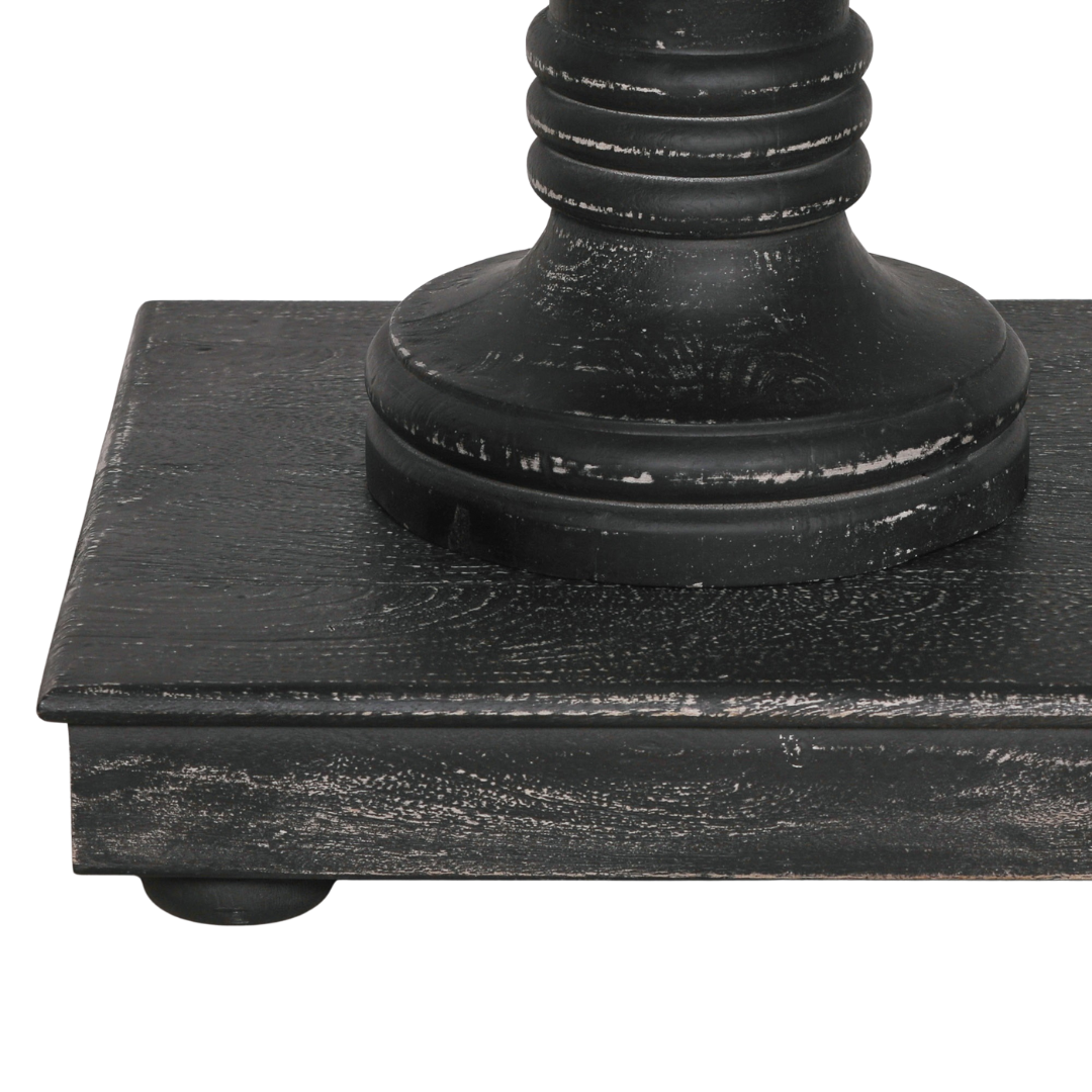 Solmere Distressed Black Mango Wood 180cm Console Table