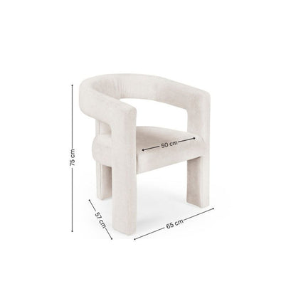 Elara Cream Chenille Upholstered Chair