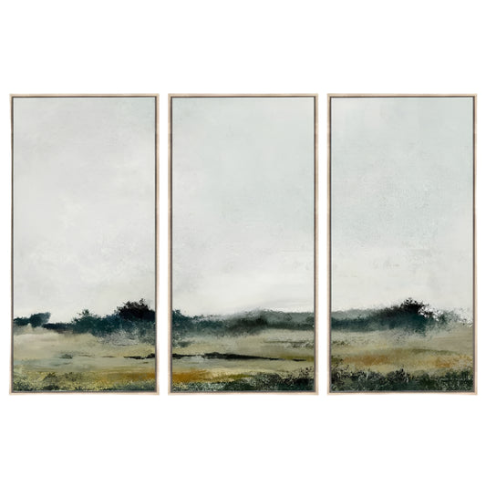 Green Fields Landscape Wall Art (Set of 3)