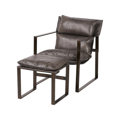 Nico Leather Chair and Footstool