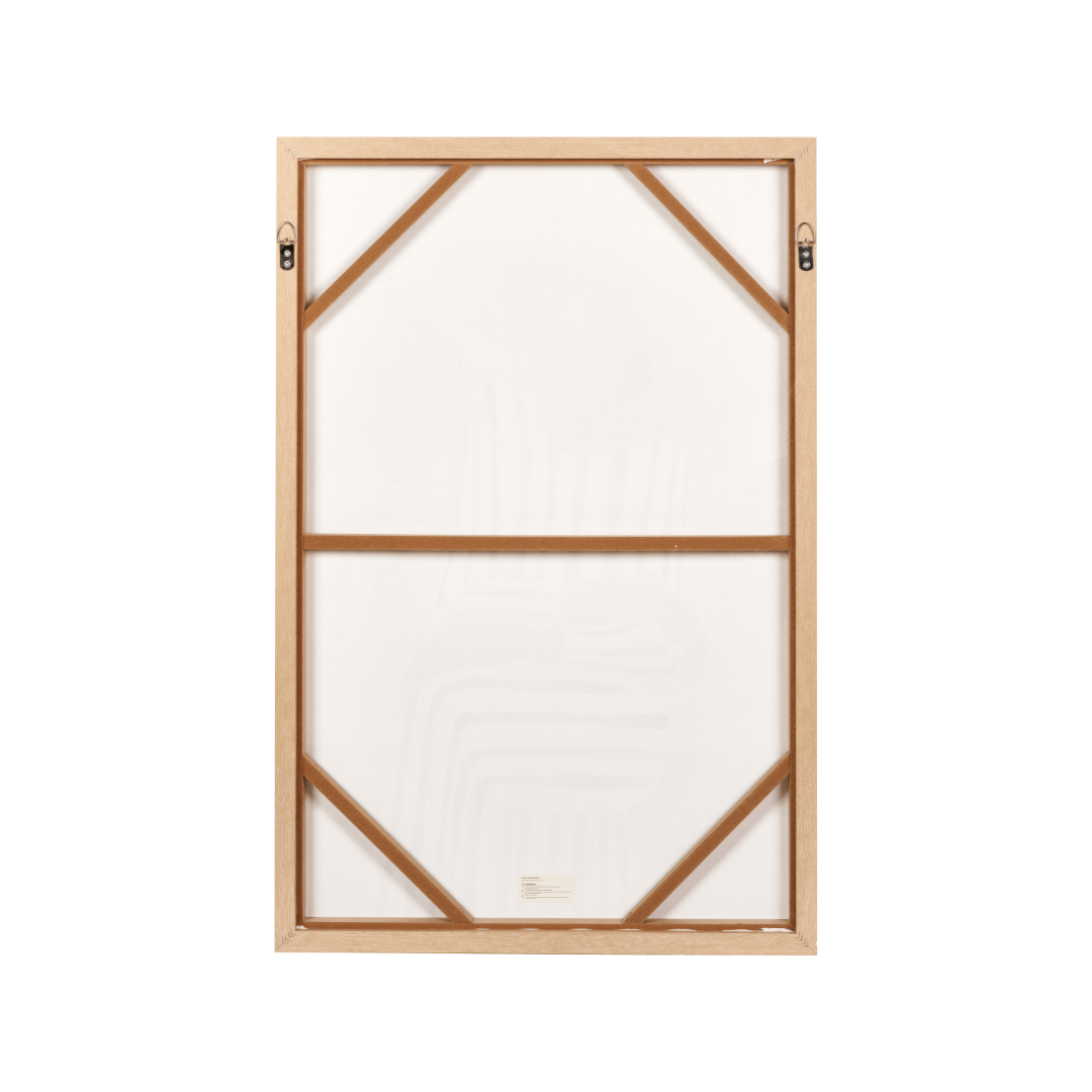 Striped Dress Lady Design Canvas with Natural Frame