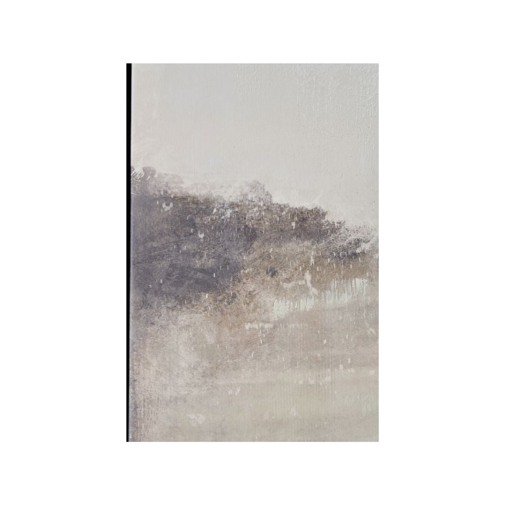 Abstract Canvas Grey and White with Black Frame