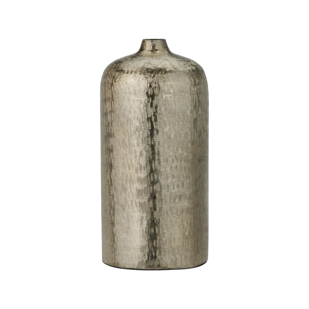 Metal Hammered Tall Vase