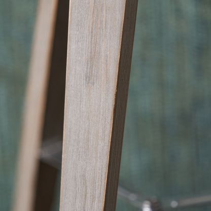 Hereford Grey Wood and Silver Metal Film Tripod Table Lamp