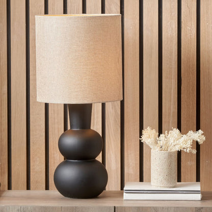 Aaliyah Ceramic White Curved Bottle Table Lamp