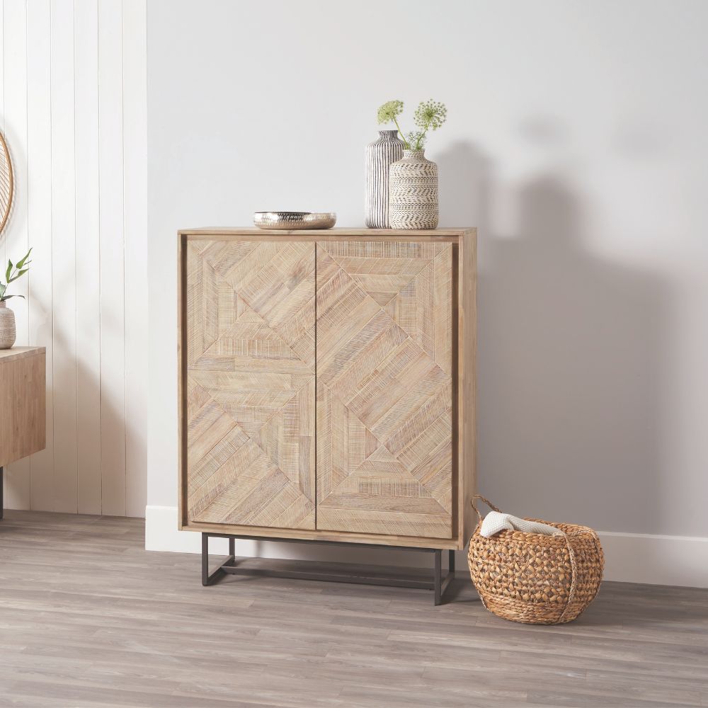 Marca Sand Wash Acacia Wood 2 Door Sideboard