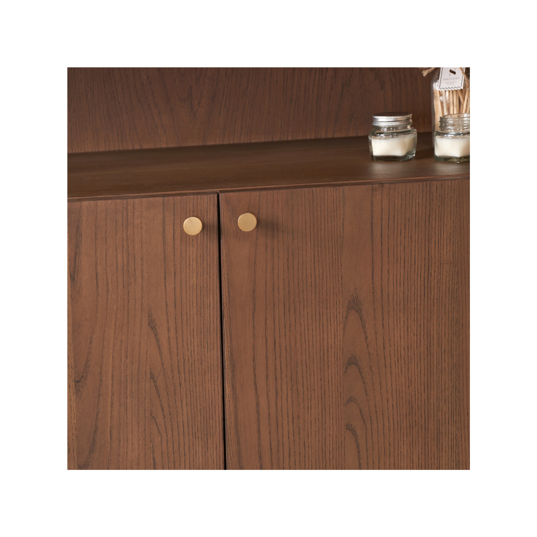 Elias Dark Ash Wood Retro Shelf Unit