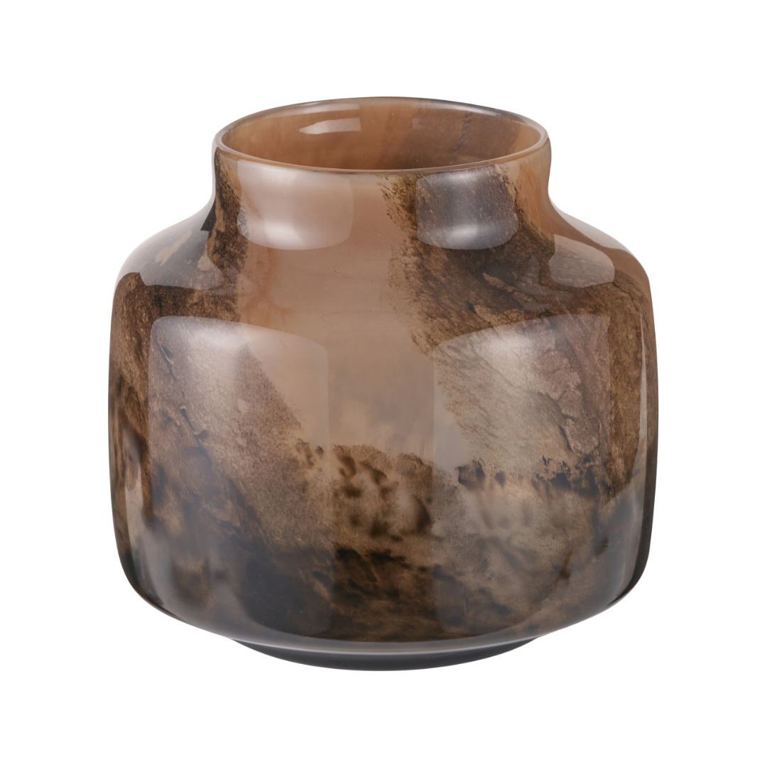 Cerdanya Brown and Beige Glass Vase