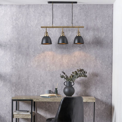 Augusto Black and Gold Task Bar Pendant