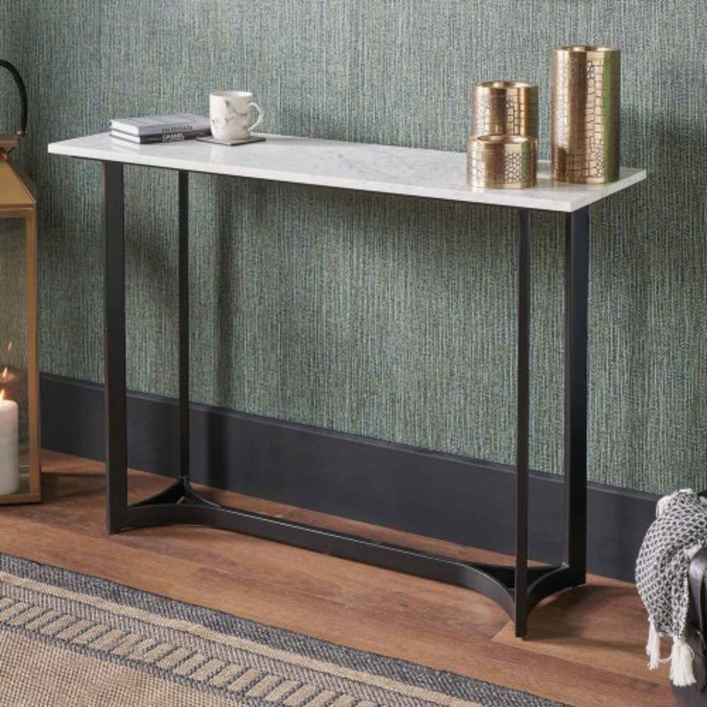Hendrick White Marble Console Table