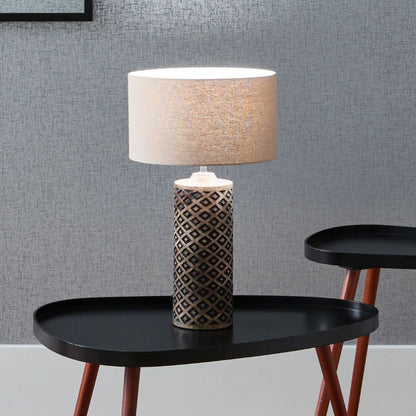 Orissa Wooden Tall Diamond Table Lamp