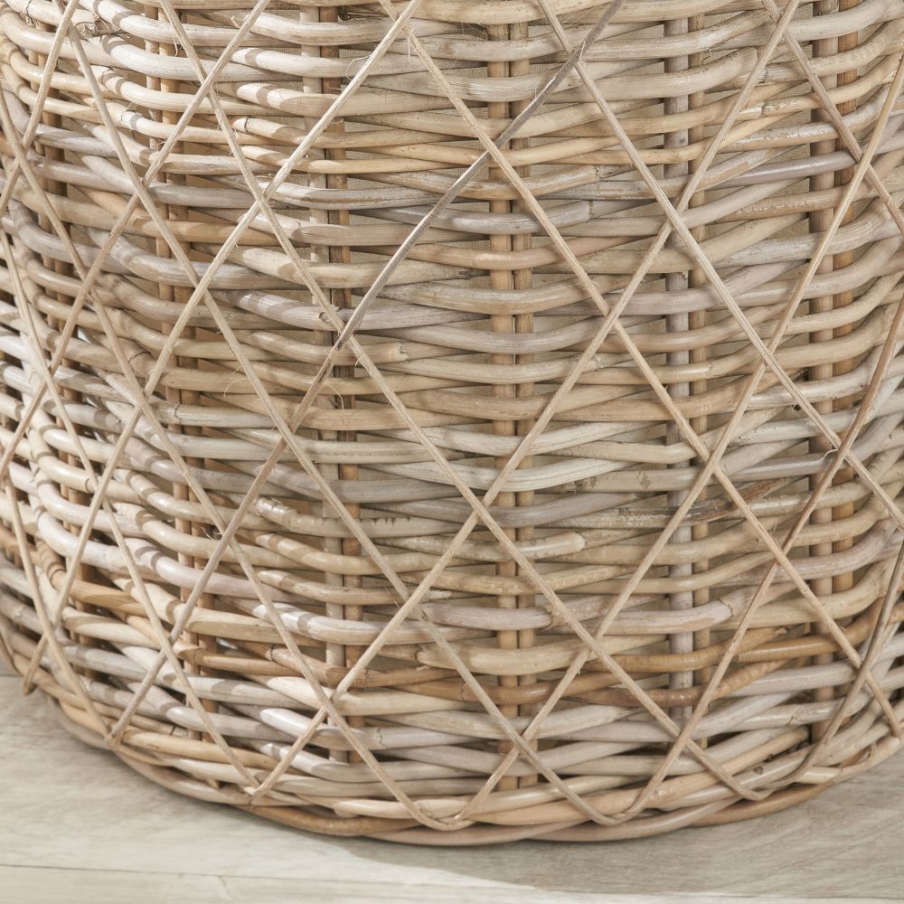 Rattan Brown Round Linen Basket