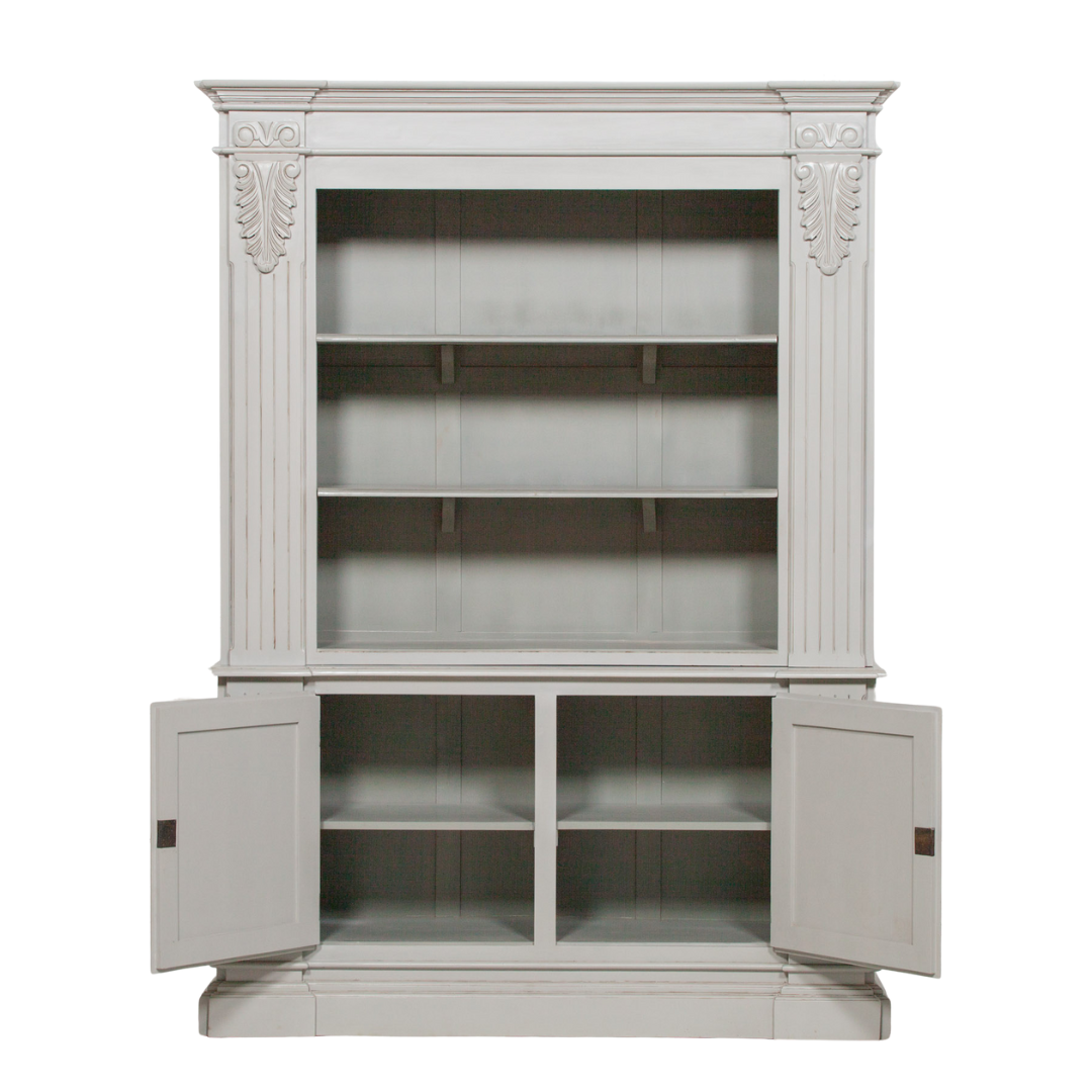 Elden Large Grey Open Mahogany Bookcase