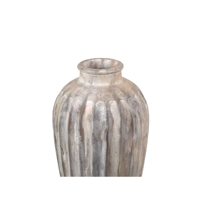 Ambrosia Natural Grooved Stoneware Vase