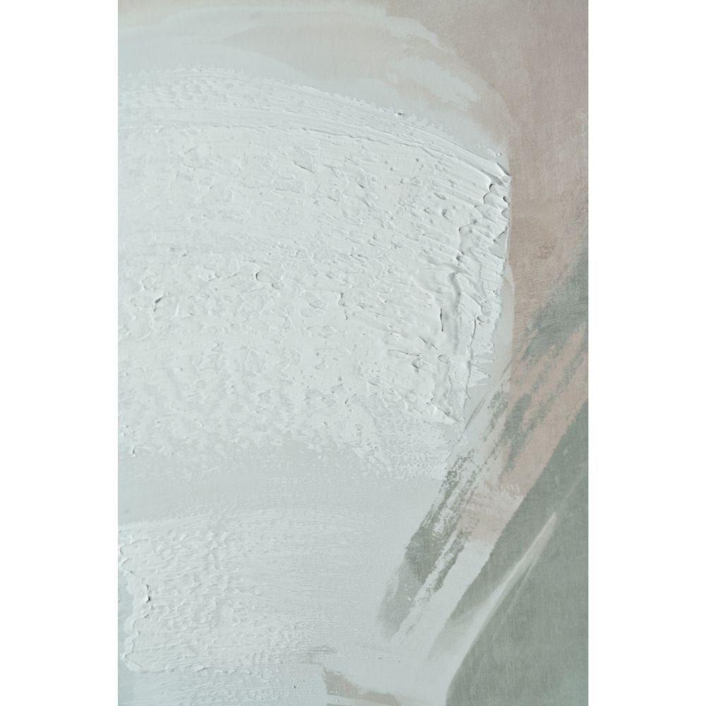 Canvas Monochrome Abstract Square with Oak Effect Frame