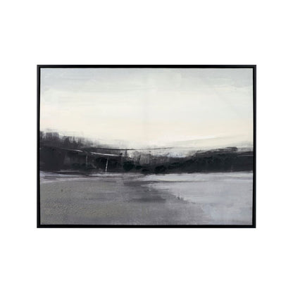 Canvas Monochrome Landscape with Black Frame