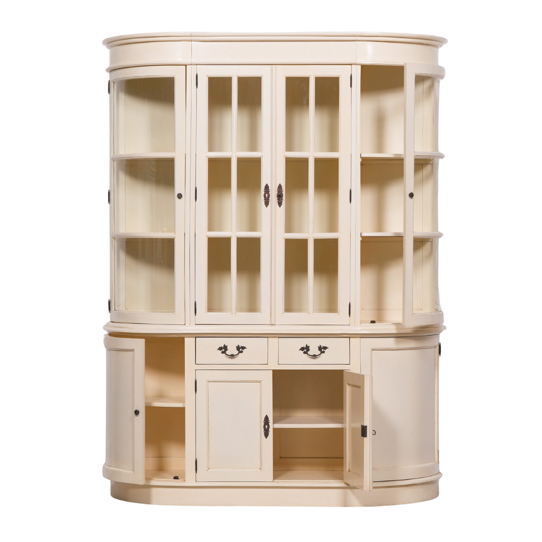 Elden Vintage Cream Mahogany Dresser Display Cabinet