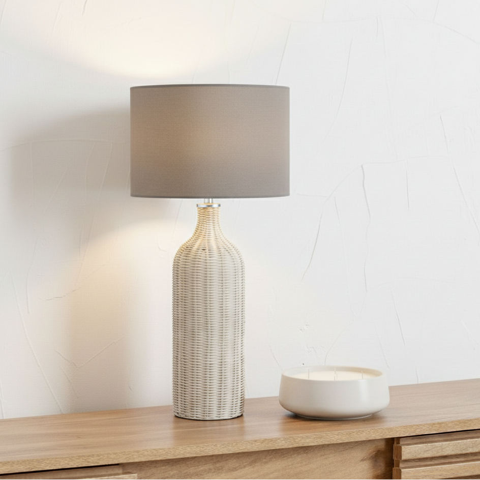 Anika Rattan Bottle Table Lamp