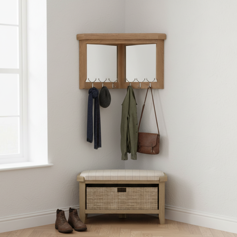Eaton Country Oak Corner Hall Bench