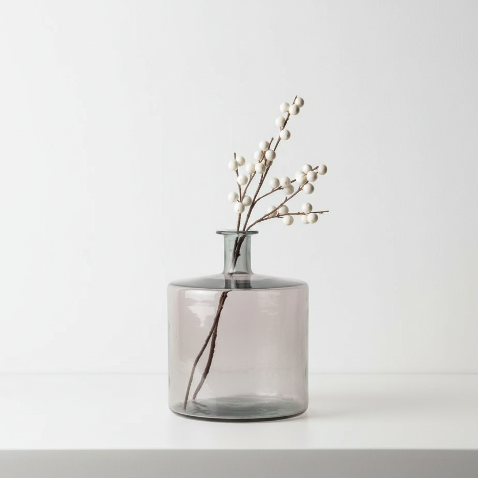 Recycled Glass Forest Green Bottle Vase