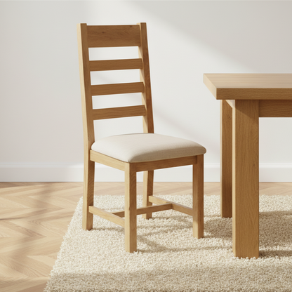 Dewsbury Oak Fabric Seat Dining Chair