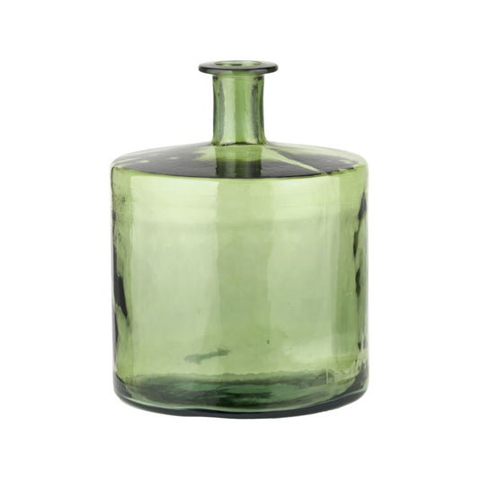 Recycled Glass Forest Green Bottle Vase