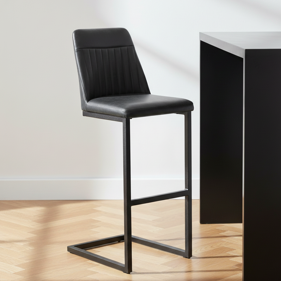 Vintage PU Leather Bar Stool (Set of 2)