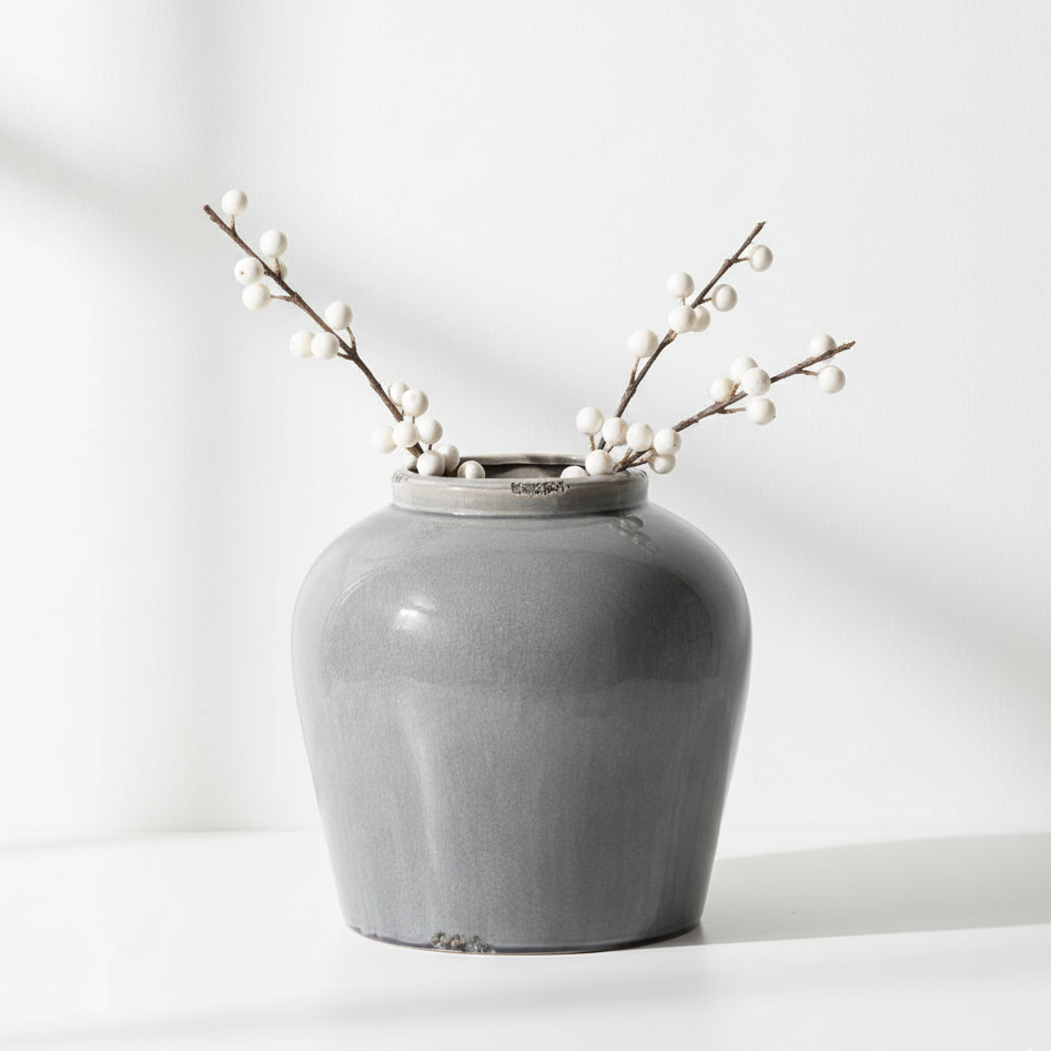 Garda Grey Glazed Juniper Vase