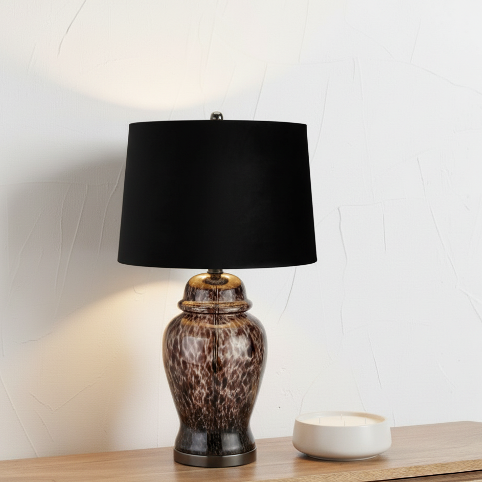 Black Dapple Acanthus Table Lamp