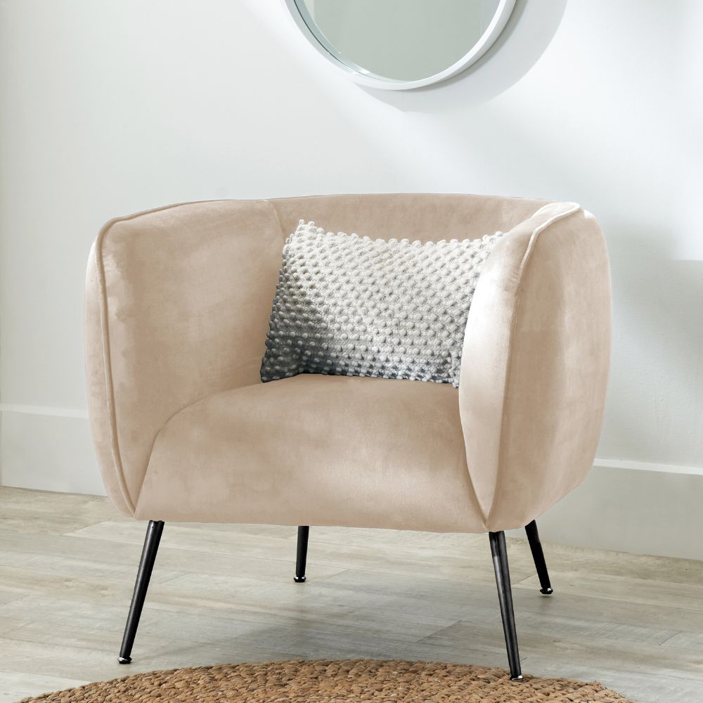 Lucca Velvet and Metal Armchair