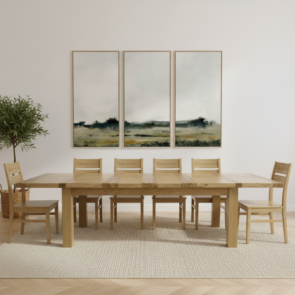 Deluxe Large 8-14 Seater Extendable Oak Dining Table