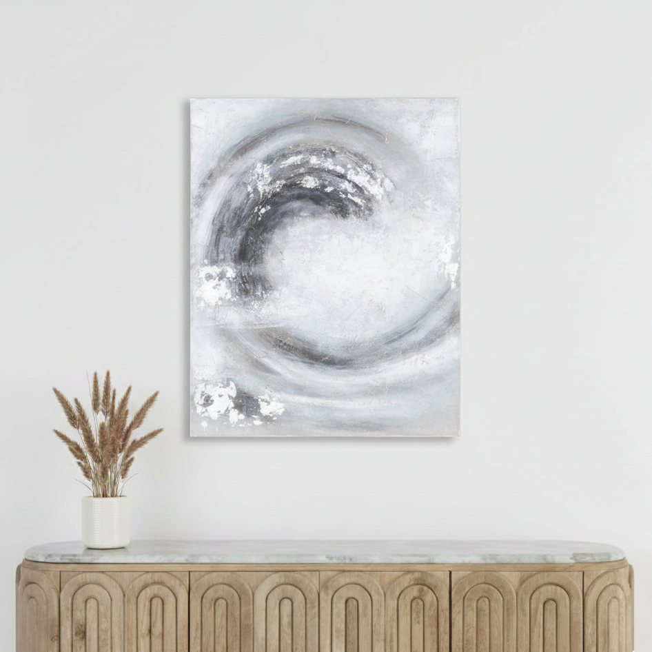 Sierra Silver And Grey Hand Painted Canvas Wall Art