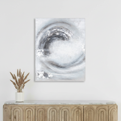 Sierra Silver And Grey Hand Painted Canvas Wall Art