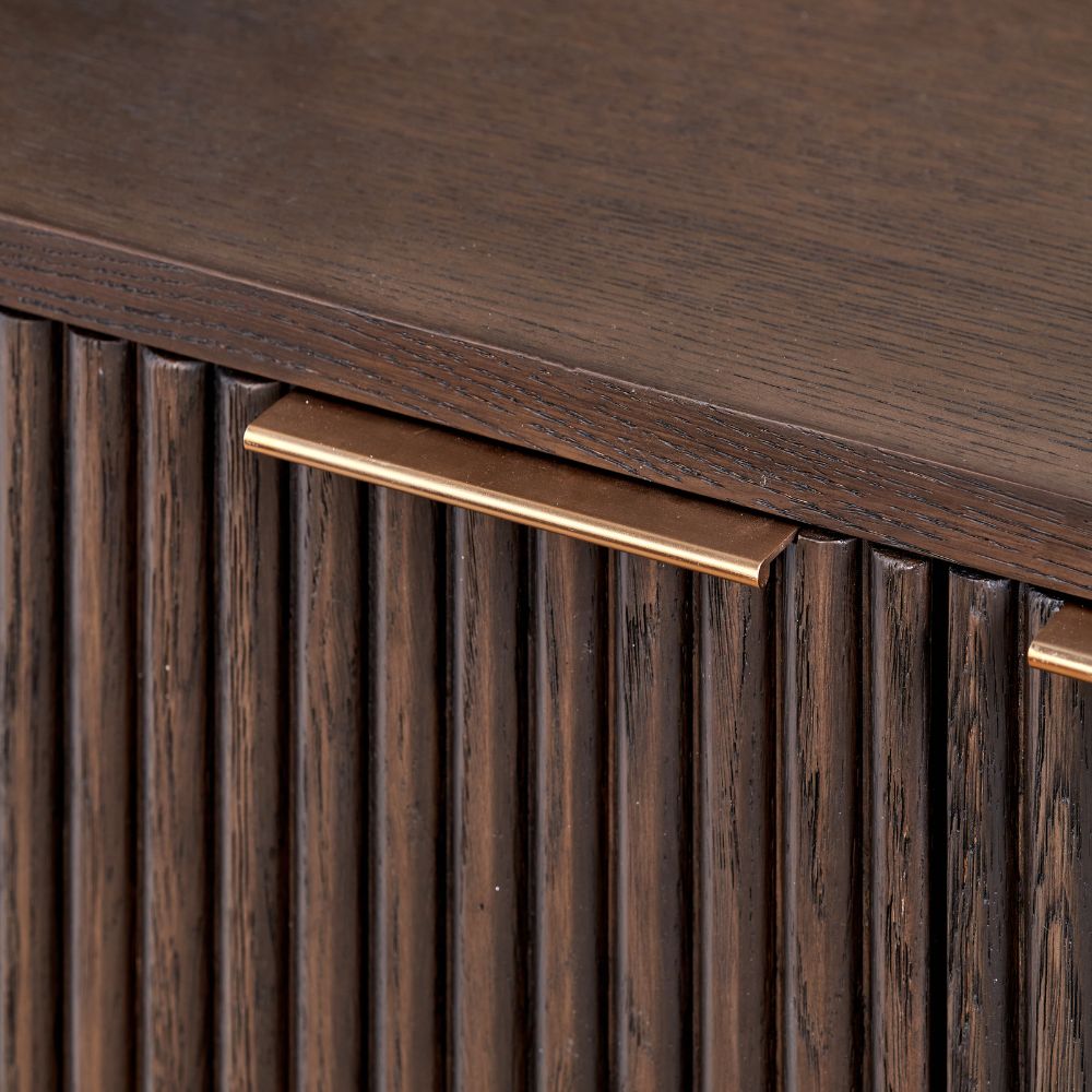 Raie Dark Brown Pine Wood Sideboard