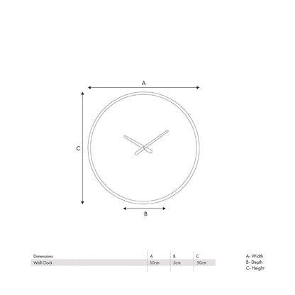 Metal Brushed Silver Round Wall Clock