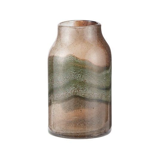 Valtellina Brown and Green Glass Vase