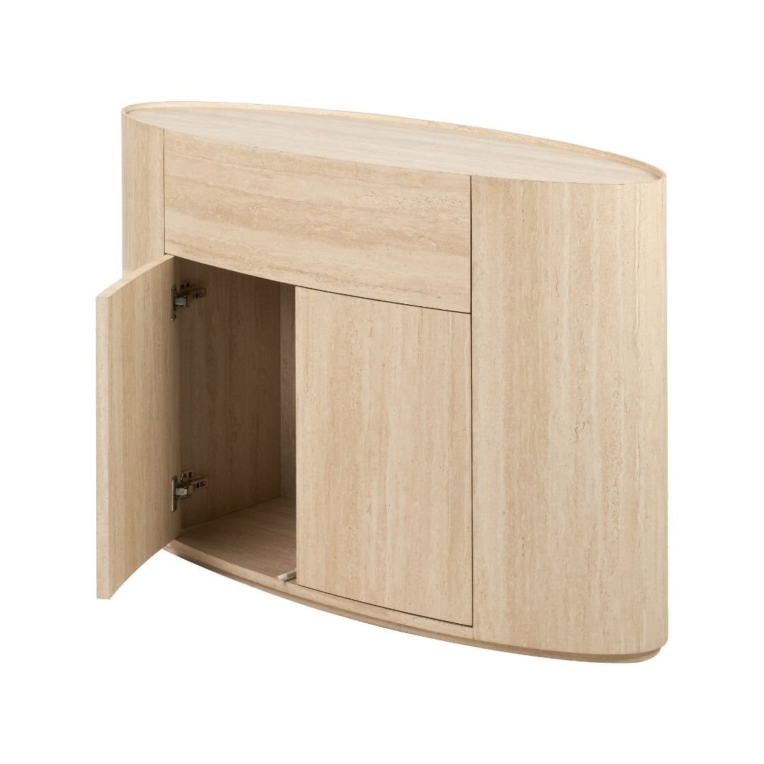 Tivoli Travertine Effect Veneer 1 Drawer 2 Door Sideboard
